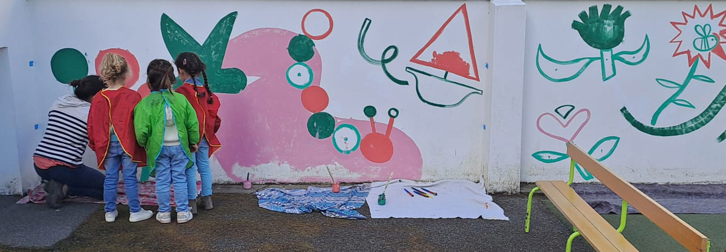 Fresque réalisée par les enfants de l'école du Centre
